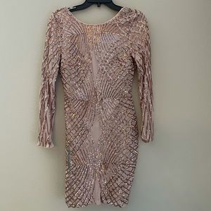 rose gold sequins dress